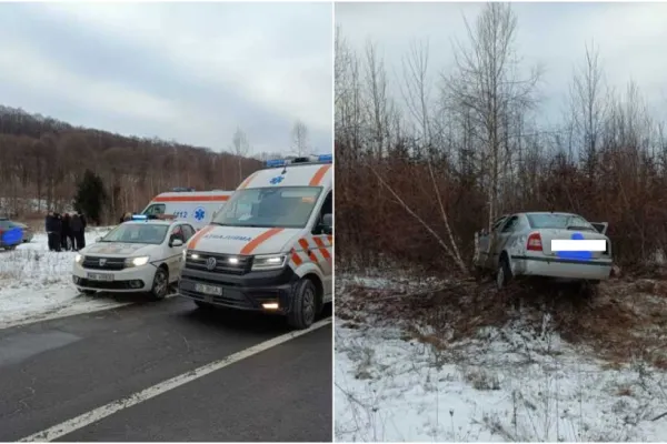 Accident pe DN7C Transfăgărășan. Trei tineri au fost răniți, după ce mașina în care se aflau a ieșit în afara carosabilului
