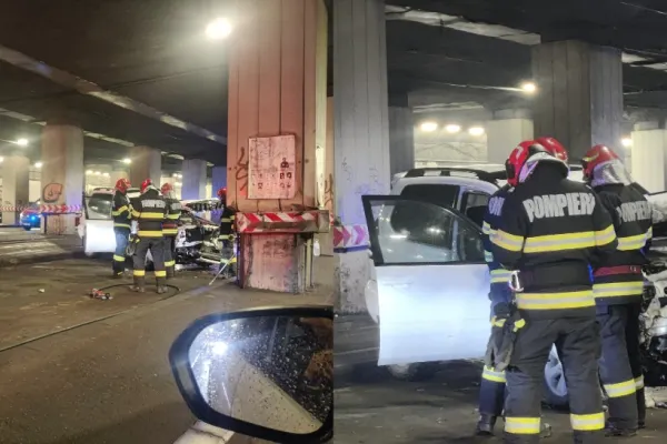 Accident grav în Pasajul Victoriei din Capitală. Circulația tramvaielor, blocată