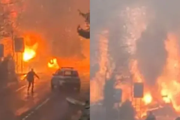 Explozie șocantă în Italia: un camion cu butelii de oxigen a luat foc pe șosea
