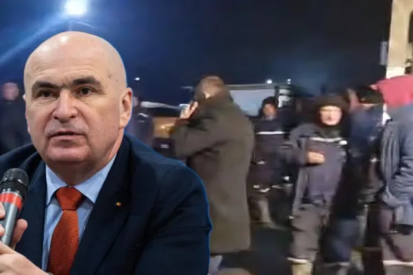 Minerii au protestat în fața Guvernului: cer venituri compensatorii și tichete de masă