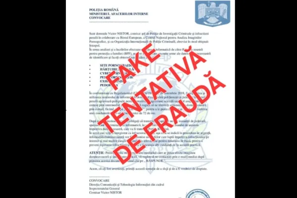 Atenție la noi tentative de fraudă. False convocări cu presupuse infracțiuni circulă în numele Poliției, iar textul îi bagă în sperieți pe destinatari