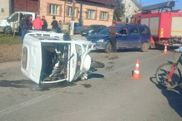 Accident grav în Bistrița-Năsăud: patru persoane implicate, una este inconștientă