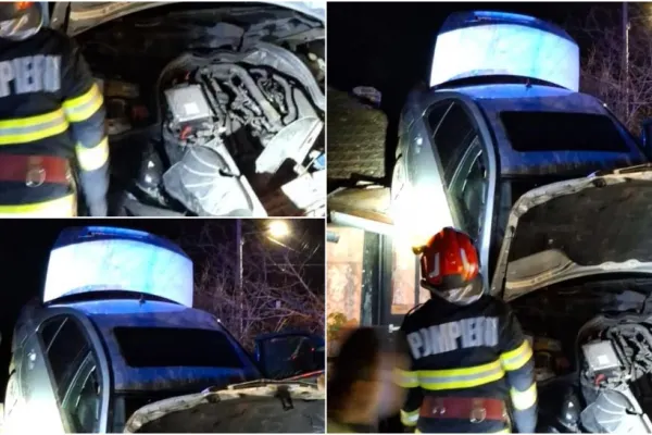 Accident demn de cascadorii râsului în Prahova. O maşină a aterizat pe acoperişul unei case -FOTO