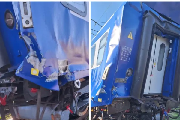 Accident feroviar la Pașcani surprins de camere: „S-a încercat ținerea cazului sub preș”. Peste 100 de călători erau în trenul implicat - VIDEO