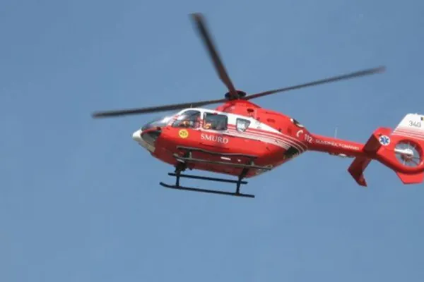 Accident grav în județul Giurgiu. Două persoane, rănite. A fost necesară intervenția unui elicopter SMURD