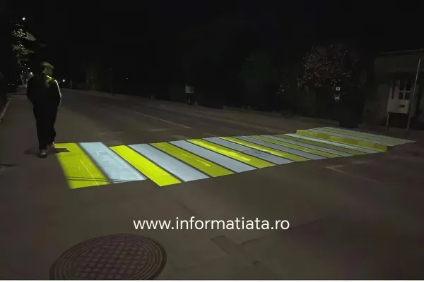 Premieră în România: treceri de pietoni iluminate cu laser pentru creșterea siguranței rutiere