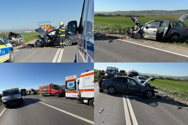 Accident grav pe „Drumul Morții”, E85. Trei persoane au fost rănite după ce două mașini s-au ciocnit violent