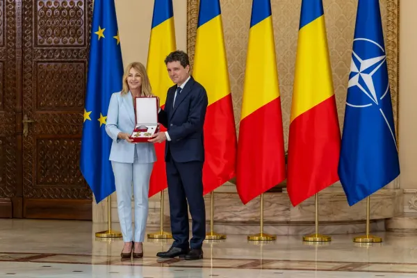 Nadia Comăneci, decorată de Nicușor Dan. Ceremonie specială la Palatul Cotroceni VIDEO