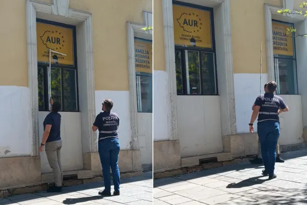 Un sediu AUR a fost vandalizat după votul moțiunii. Reacția formațiunii politice