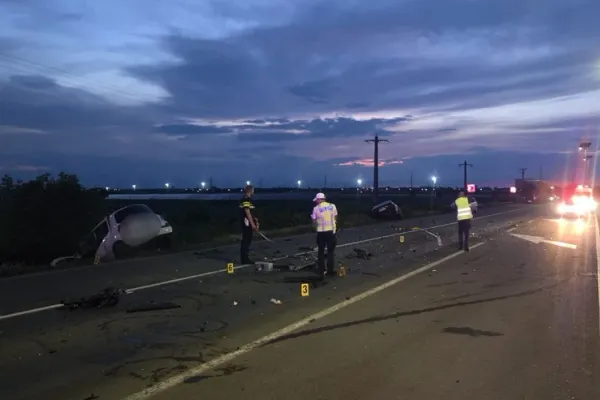Accident grav în Brăila: un bărbat a murit după o coliziune în lanț - FOTO