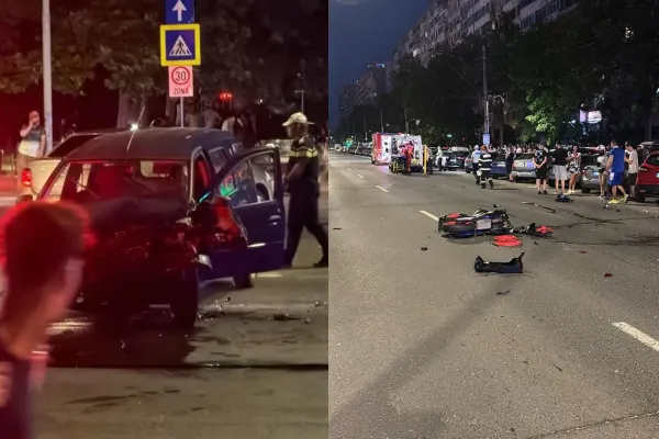Accident grav pe Bulevardul Iuliu Maniu din București. Trafic deviat după un impact violent între o motocicletă și un autoturism