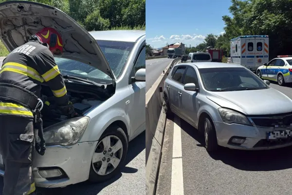 Accident pe DN5, în județul Giurgiu: patru persoane au ajuns la spital după impactul dintre un autoturism și un autotren