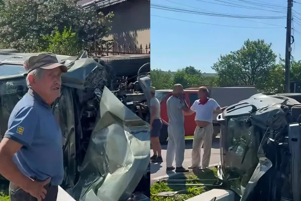 Accident rutier în Suceava: o mașină a lovit un cap de pod și gardul unei locuințe. Trei persoane, inclusiv doi minori, au ajuns la spital