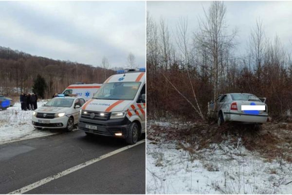 Accident pe DN7C Transfăgărășan. Trei tineri au fost răniți, după ce mașina în care se aflau a ieșit în afara carosabilului