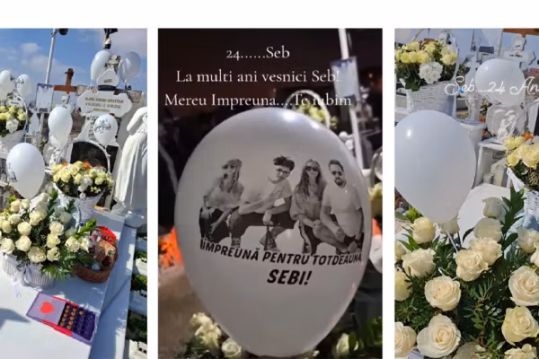 Imagini IMPRESIONANTE la mormântul lui Sebi, tânărul ucis de Vlad Pascu. Băiatul ar fi împlinit 24 de ani - VIDEO