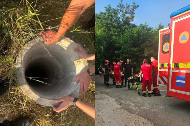 Tânăr de 18 ani, salvat după ce a căzut într-un puț de 20 de metri în Iași. Victima a ajuns la spital cu multiple fracturi