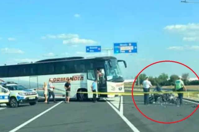 Accident pe centura Timișoarei: motociclist și pasageră, răniți după impactul cu un autocar