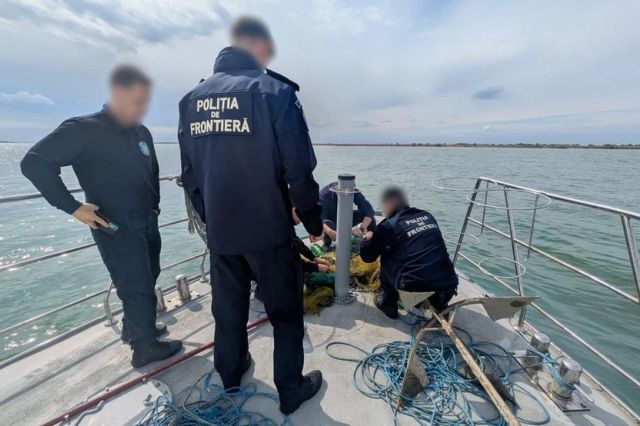 Plase de pescuit ilegale descoperite în Marea Neagră. 17 sturioni capturați au fost eliberați FOTO