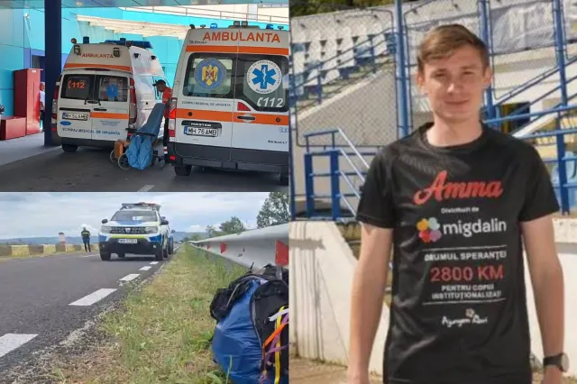 Primele imagini cu ultramaratonistul spulberat de o mașină în Mehedinți. Adrian Șovea alerga în scop caritabil -FOTO