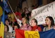 Miting de solidaritate: În jur de 50 de persoane au protestat în faţa Ambasadei Republicii Moldova