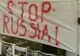Manifestaţie la Ambasada Rusiei din Bucureşti, la un an de la război 