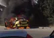 Un taxi a luat foc şi a ars complet în Timişoara