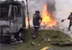Un camion plin cu pătrunjel a ars pe DN 72, în judeţul Dâmboviţa