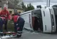Un microbuz s-a răsturnat după ce șoferul acestuia a adormit la volan