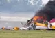 Avion de mici dimensiuni, în flăcări după ce s-a prăbușit. Nu există supraviețuitori