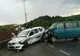 Accident groaznic în Bihor: A intrat cu microbuzul chiar în maşina Poliţiei