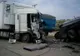 Accident cumplit pe A1. Două autocamioane s-au ciocnit. Traficul este blocat