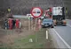 Pericol de explozie lângă Huși. O cisternă cu 32 de tone de motorină s-a răsturnat pe E581