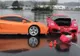Accident spectaculos între un Ferrari şi un Lamborghini. Camerele video au surprins totul