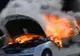 O maşină a luat foc pe Autostrada Soarelui