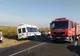 Microbuz plin cu pelerini, LOVIT frontal de o maşină, în Vrancea