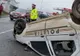 Accident groaznic în Argeș! O mașină de poliție s-a răsturnat. Un membru al echipajului este rănit