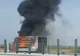 Camion în flăcări pe Autostrada Vestului, circulația oprită (video)