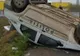 Accident spectaculos în Satu Mare: oamenii legii s-au răsturnat cu autospeciala de Poliție