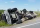 Trafic îngreunat pe Autostrada Sibiu - Deva: Şoferul unui autocamion a adormit şi s-a răsturnat
