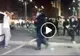 Protestatar cu mâinile sus, lovit violent de un jandarm