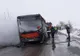 Autobuz cu călători, cuprins de un incendiu. Ce a făcut șoferul