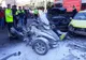 Dezastru la Constanța. Accident rutier grav, o motocicletă a luat foc (FOTO/VIDEO) 