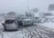 Zeci de mașini implicate în accident pe autostradă din cauza ninsorilor căzute 