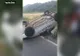 Mașină de poliție răsturnată în timpul unei urmăriri. O polițistă, rănită. Imagini cumplite