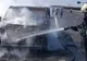 Incendiu pe Autostrada A1, între Sebeş şi Orăştie. Microbuz mistuit de flăcări, în mers 