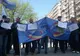 Sindicaliştii din transportul feroviar protestează în faţa Ministerului Transporturilor