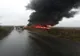 Incendiu puternic la un depozit de cauciucuri, în Vâlcea, VIDEO