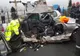 Accident în lanț, la ieșirea din Cluj: 3 victime. Una din mașinile de intervenție, implicată într-un impact violent, pe drum!