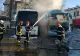 Panică în Capitală! Două AUTOCARE au luat foc
