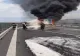 Incendiu pe Autostrada A1, pe sensul de mers Sibiu-Sebeș. Arde o remorcă cu uleiuri de mașini